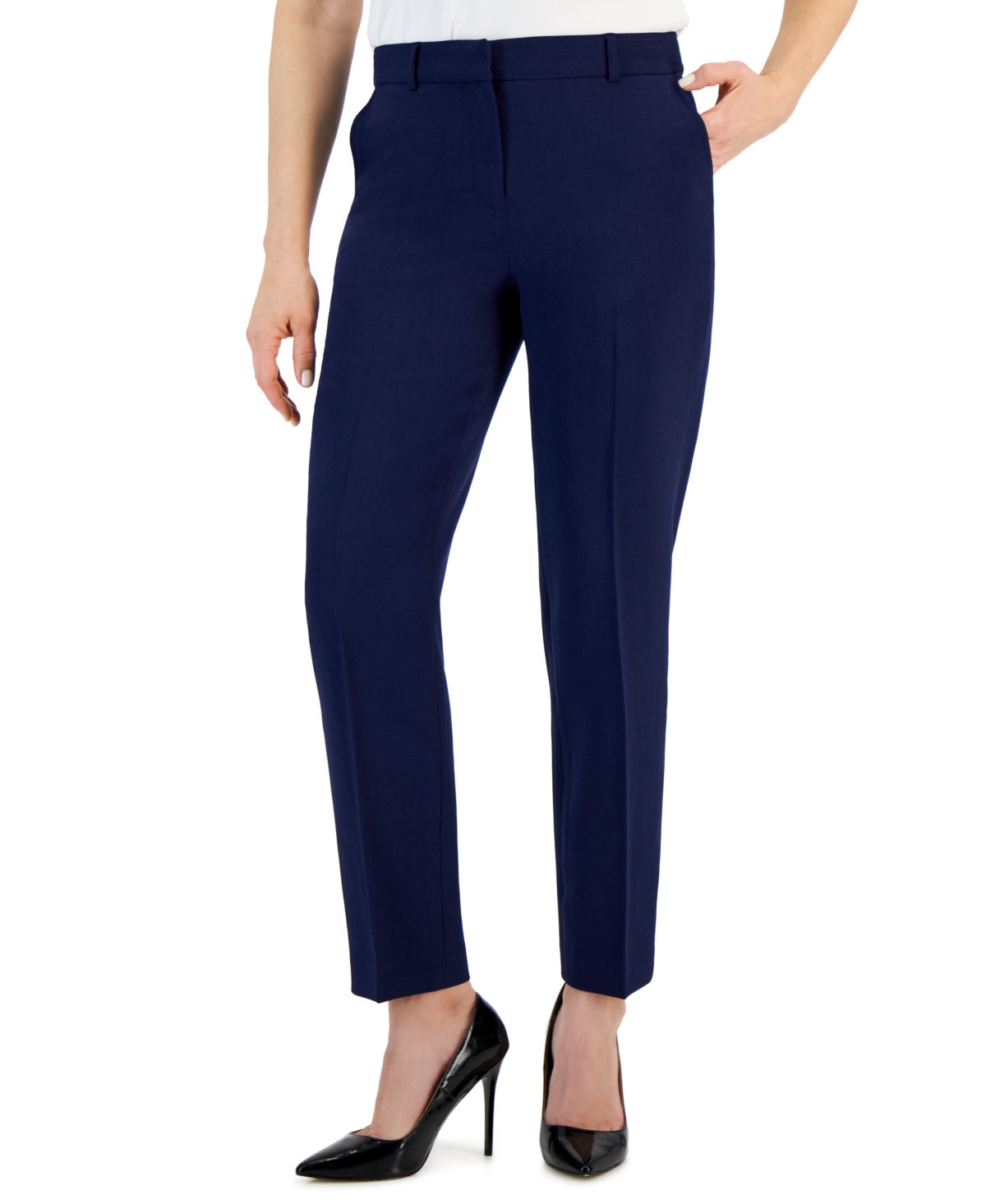 Anne Klein Women's Grace Mid Rise Straight-Leg Ankle Pants