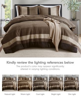 Boulder Stripe Micro Suede 3-Pc. Comforter Set, King/California King