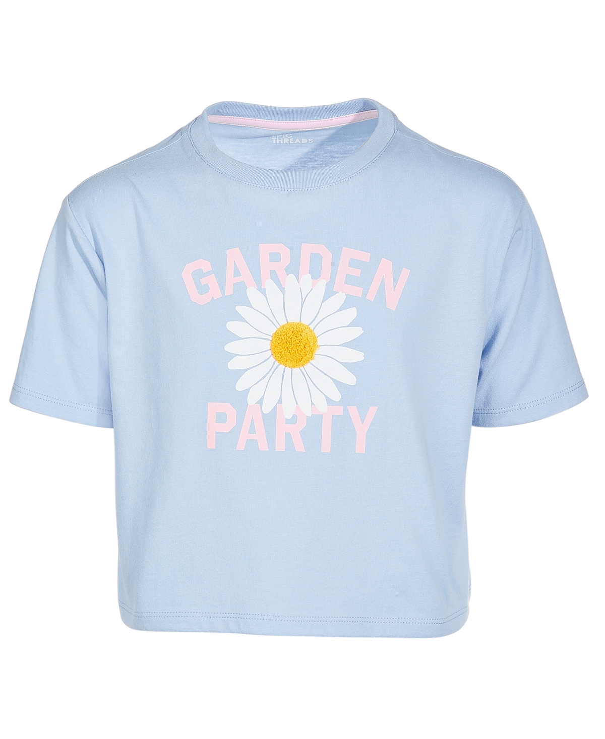 Shop Epic Threads Big Girls Garden Party Graphic T-shirt, Created For Macy's In Blue Topaz