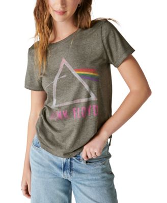 Lucky Brand - Women's Pink Floyd Sparkle Print Crewneck T-Shirt