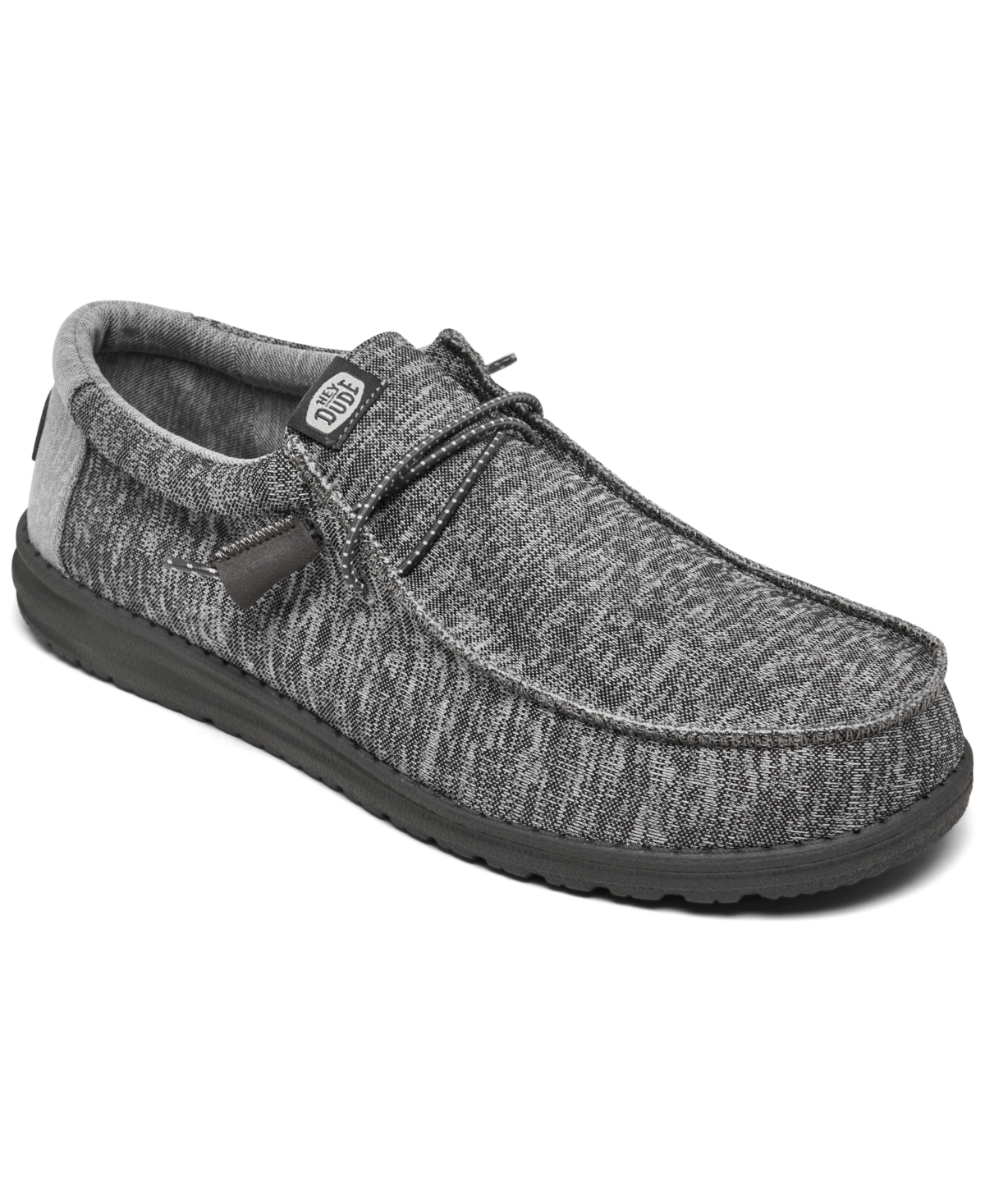 Men's Wally Sport Knit Casual Moccasin Sneakers from Finish Line - Black
