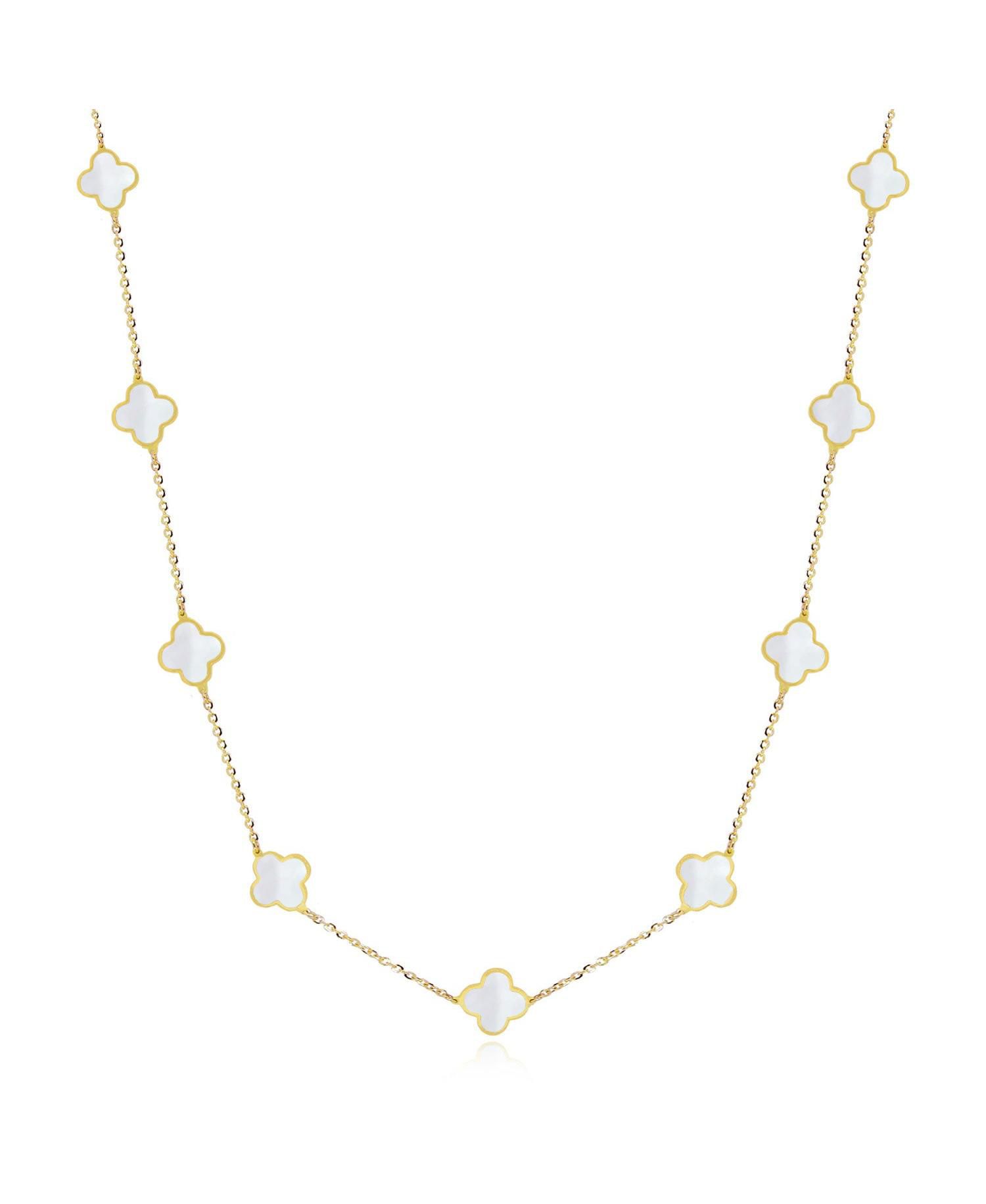 Mini Mother of Pearl Clover Necklace