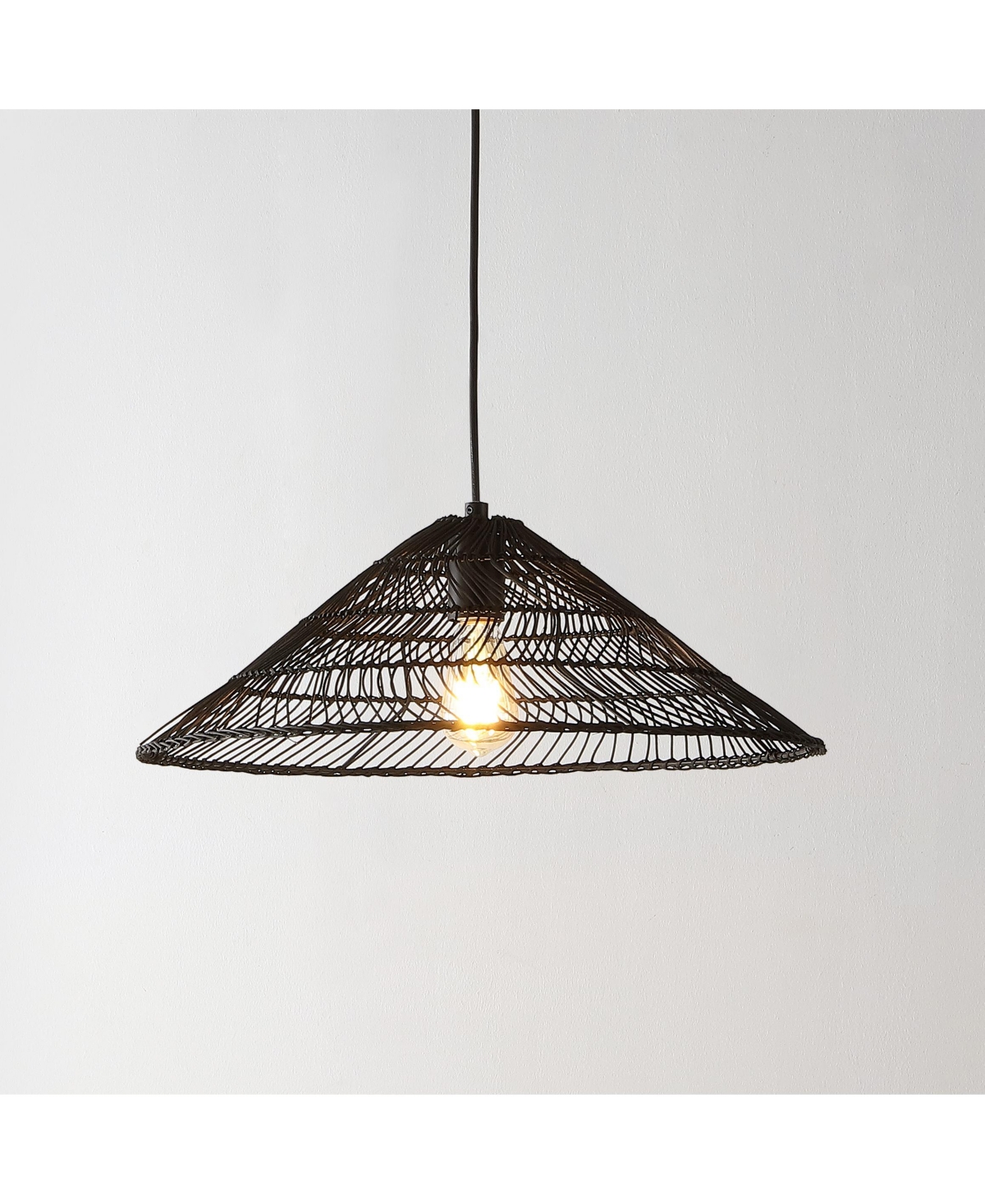 Nova Farmhouse Coastal Rattan Led Pendant Ceiling Light