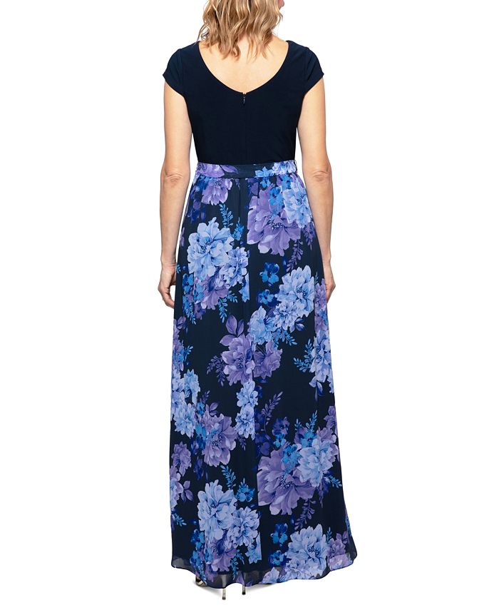 SL Fashions Women's Mixed-Media Maxi Dress - Macy's