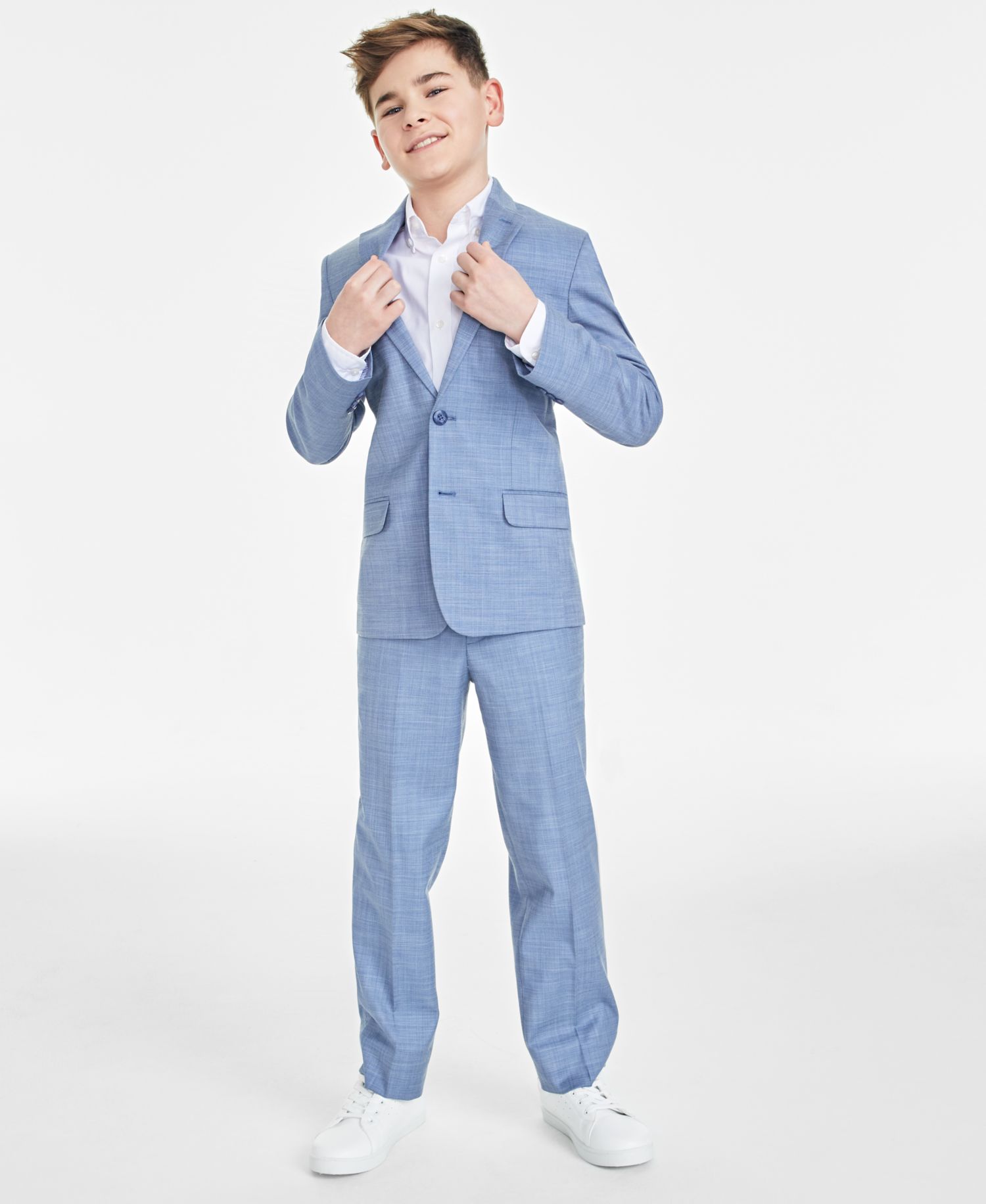 Big Boys' 8-20 Stretch Sharkskin Machine Washable Suit Pants
