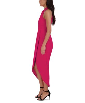 Knot-Neck Tulip-Hem Midi Dress  