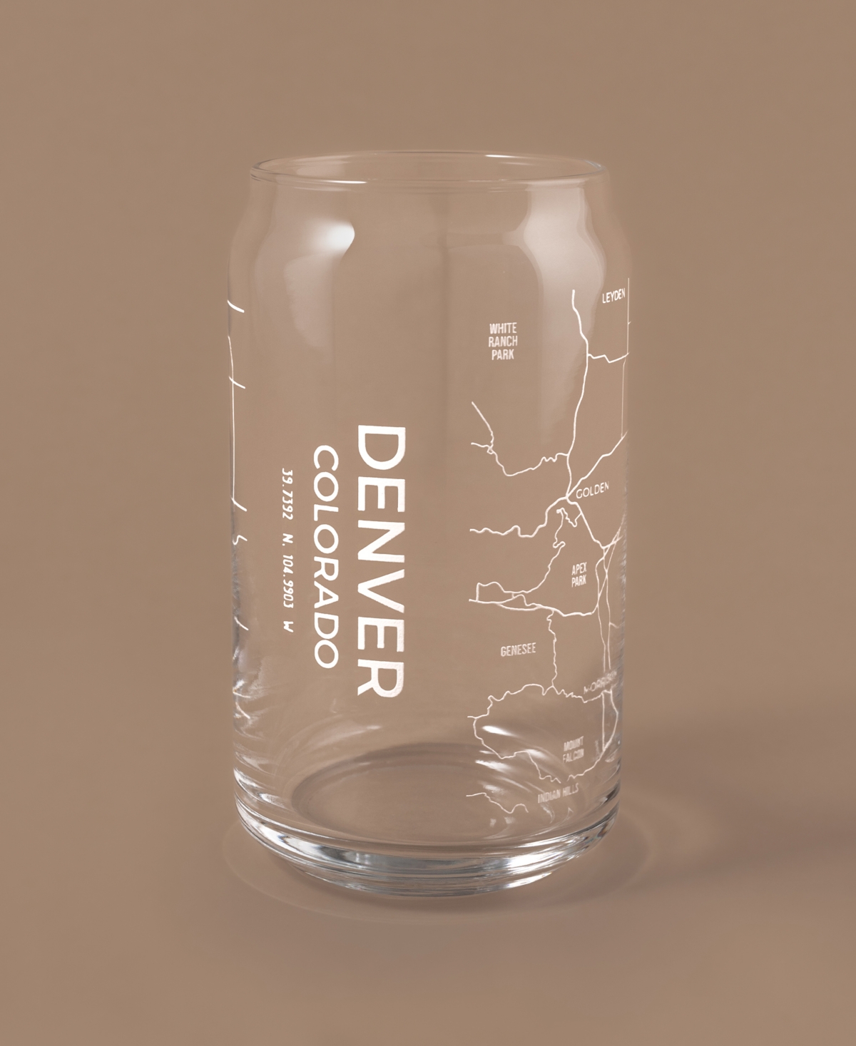 Shop Narbo The Can Denver Map 16 oz Everyday Glassware, Set Of 2 In White