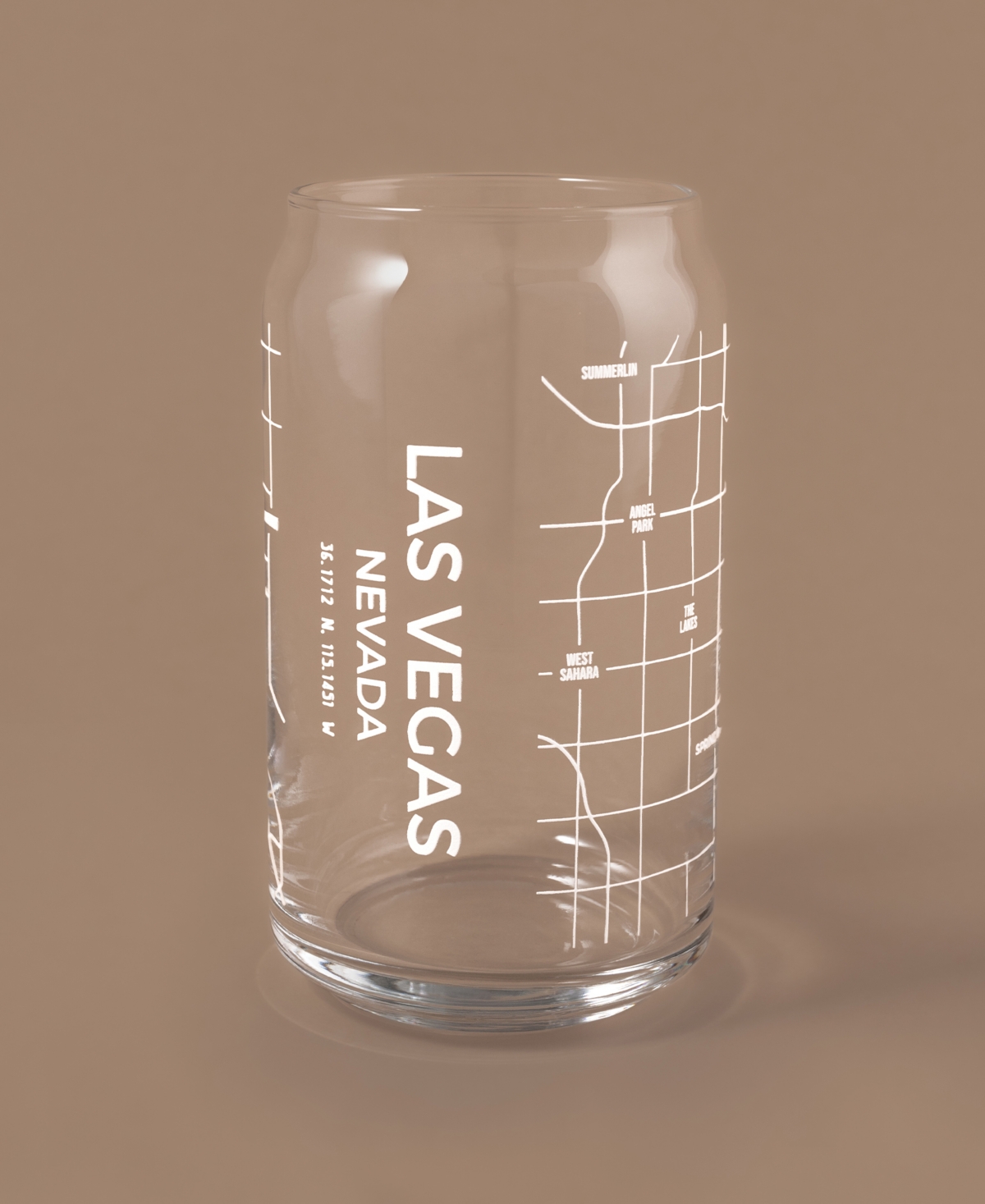Shop Narbo The Can Las Vegas Map 16 oz Everyday Glassware, Set Of 2 In White