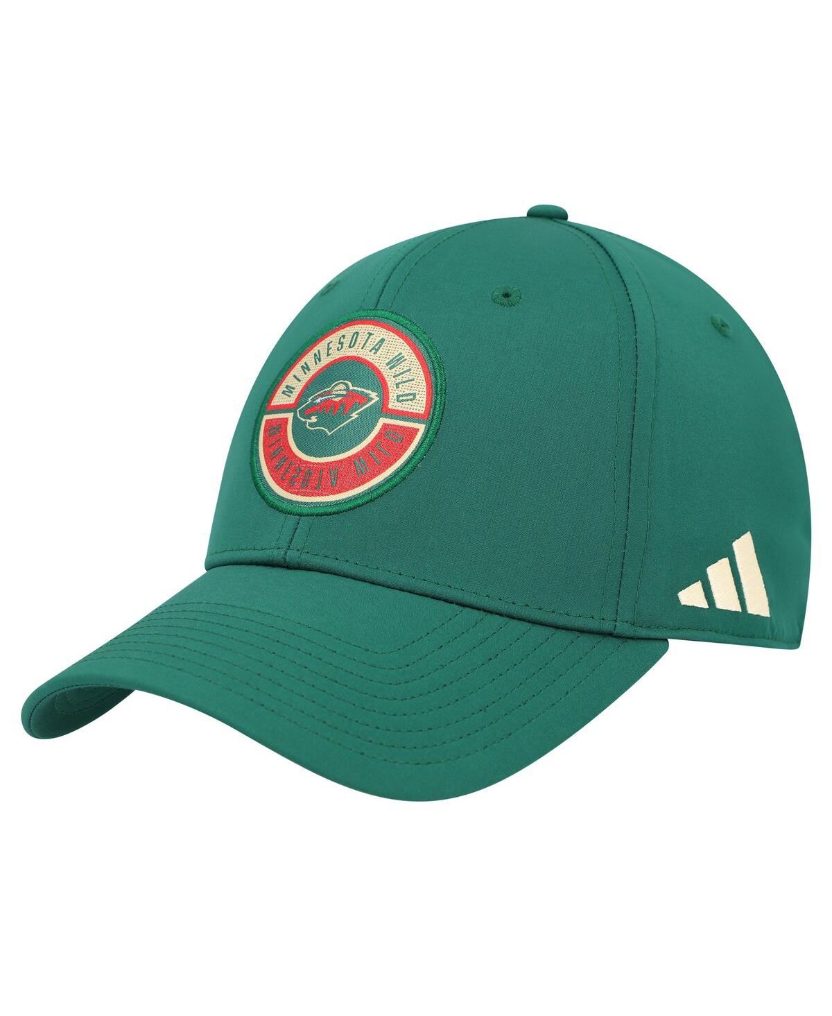 Shop Adidas Originals Men's Adidas Green Minnesota Wild Circle Logo Flex Hat