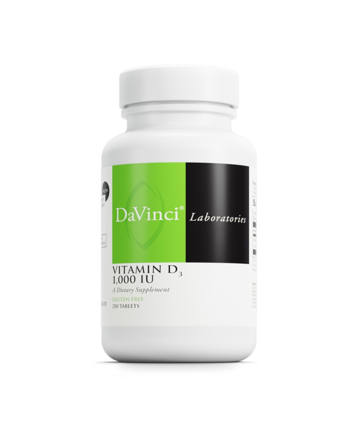 DaVinci Labs Vitamin D3 1000 Iu - Dietary Supplement to Support Healthy Teeth and Bones, Cardiovascular Function and Immune Health - With 1000 Iu per