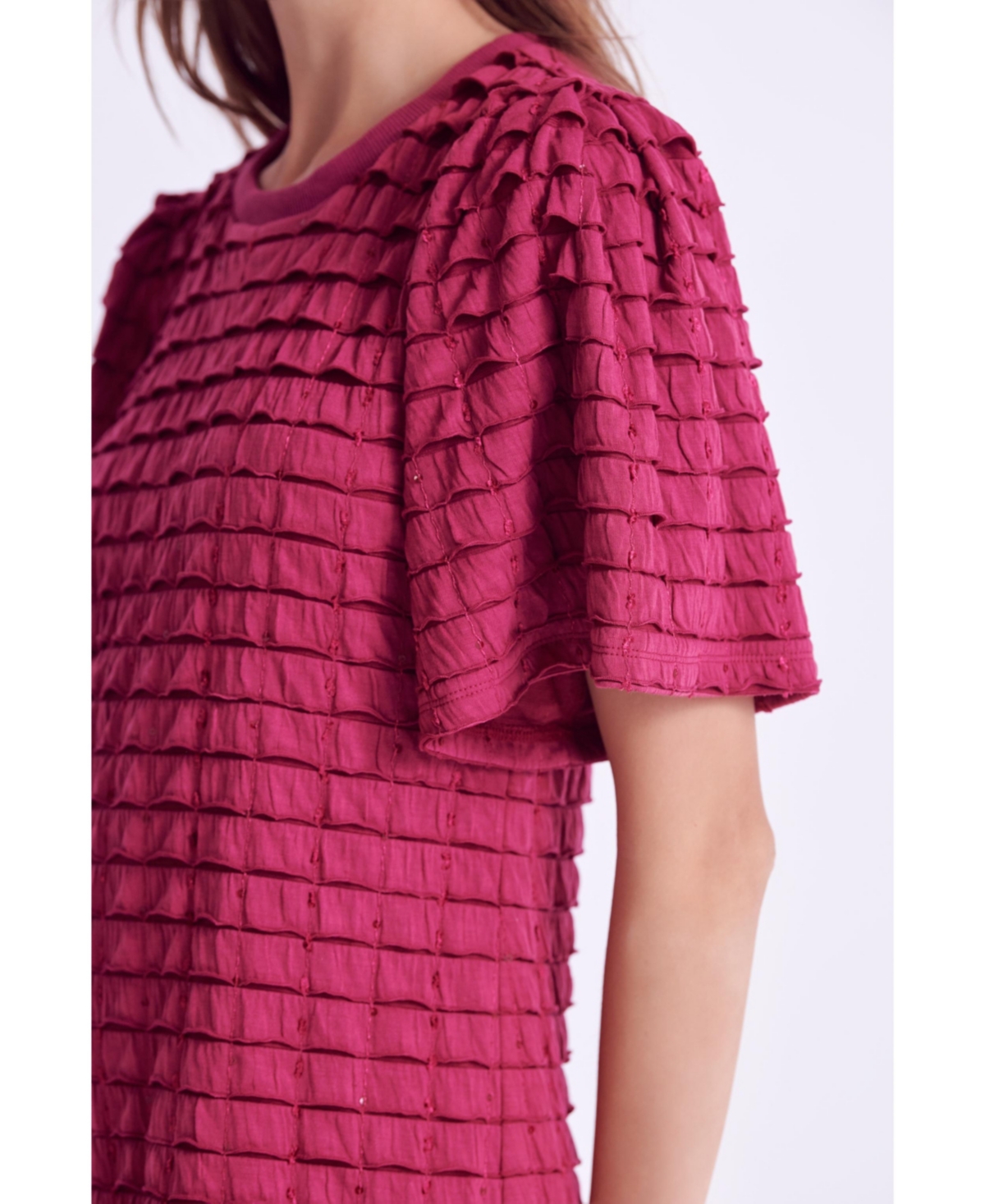 Women's Tiered Jersey Mini Dress With Embroidery