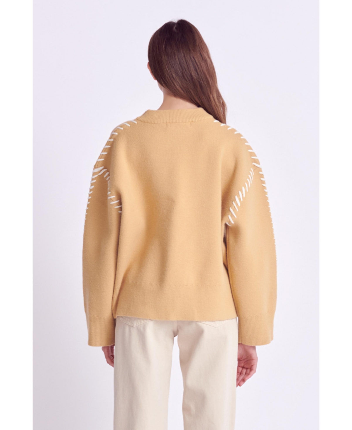 Women's Whip Stitch Sweater -cream