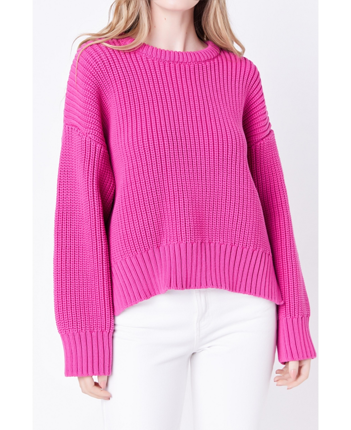 ENGLISH FACTORY WOMEN'S OVERSIZE RIBBED SWEATER