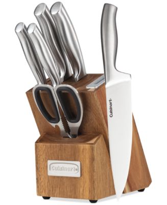 Cuisinart Classic 7-Piece Stainless Steel Knife & Block set - Macy's
