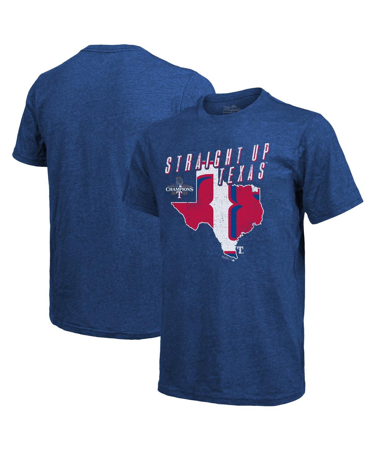 Majestic Men's  Threads Royal Texas Rangers 2023 World Series Champions Local State Of Mind Tri-blend