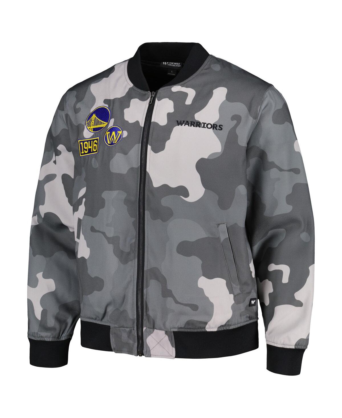 Men's and Women's The Wild CollectiveGolden State Warriors 2023/24 City Edition Camo Bomber Full-Zip Jacket - Gray
