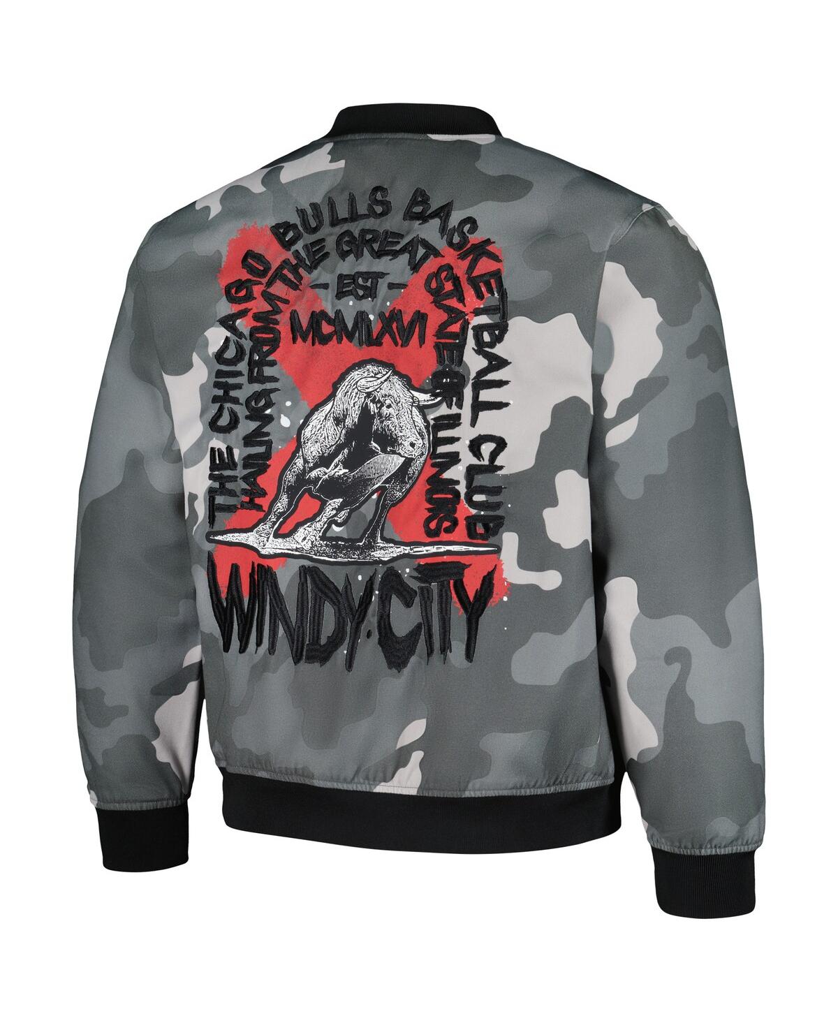 Shop The Wild Collective Men's And Women's  Gray Chicago Bulls 2023/24 City Edition Camo Bomber Full-zip J