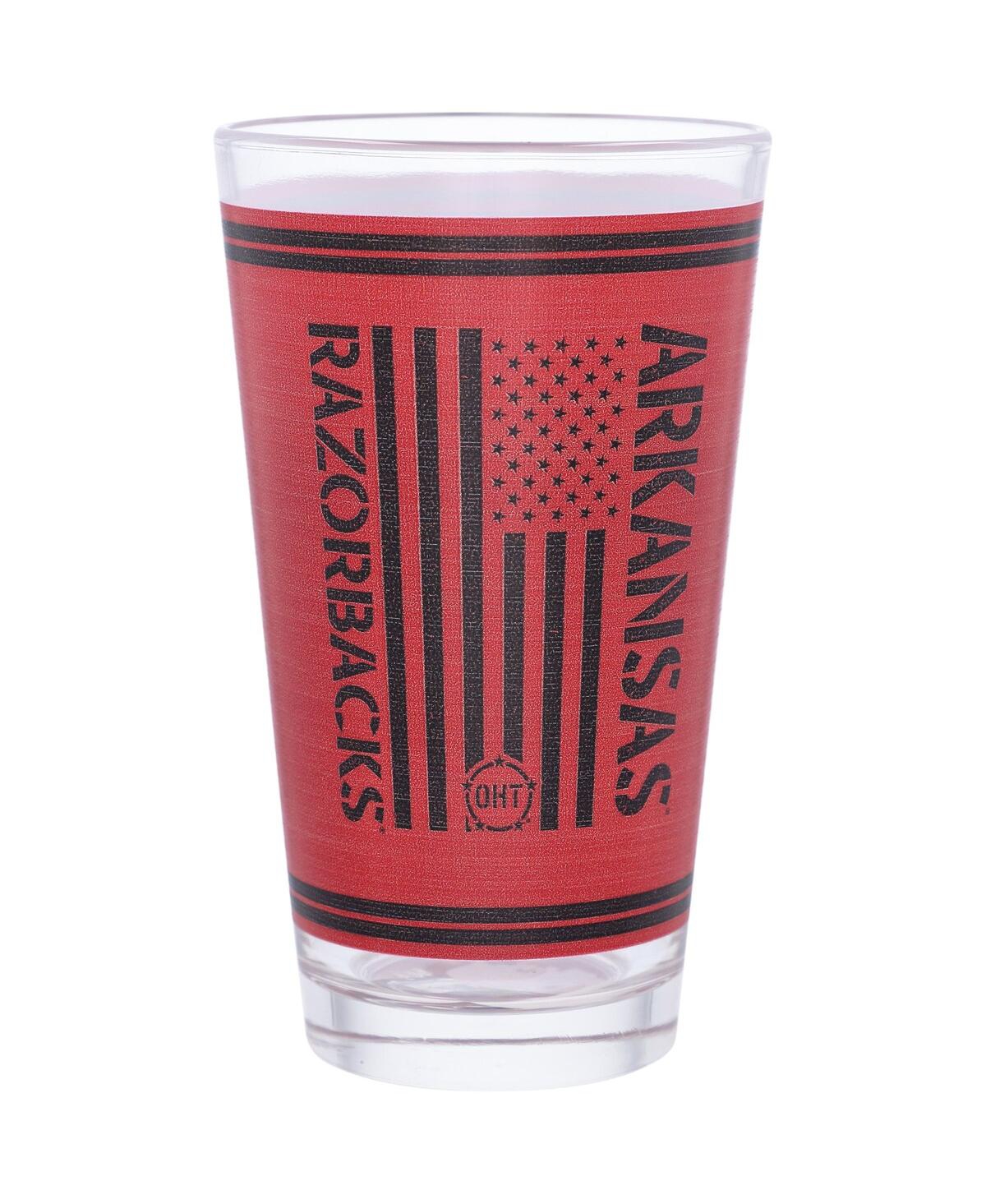 Shop Indigo Falls Arkansas Razorbacks 16 oz Oht Military-inspired Appreciation Pint Glass In Scarlet