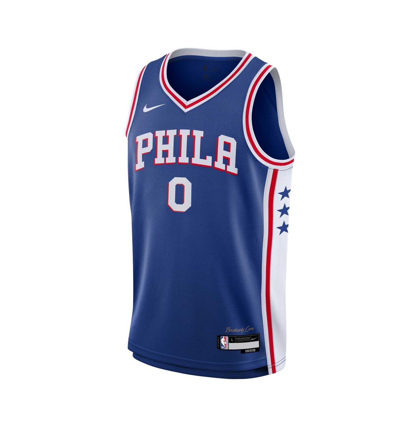 Детская джерси Nike Tyrese Maxey Philadelphia 76ers Swingman Icon Edition, Royal — фото 3