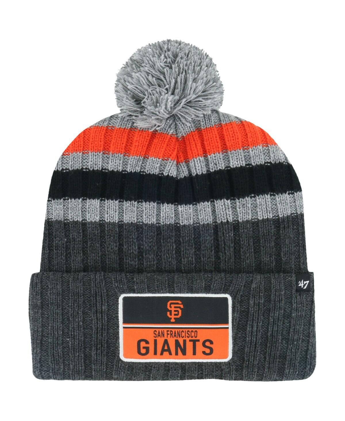 Мужская серая вязаная шапка с манжетами San Francisco Giants Stack с помпоном