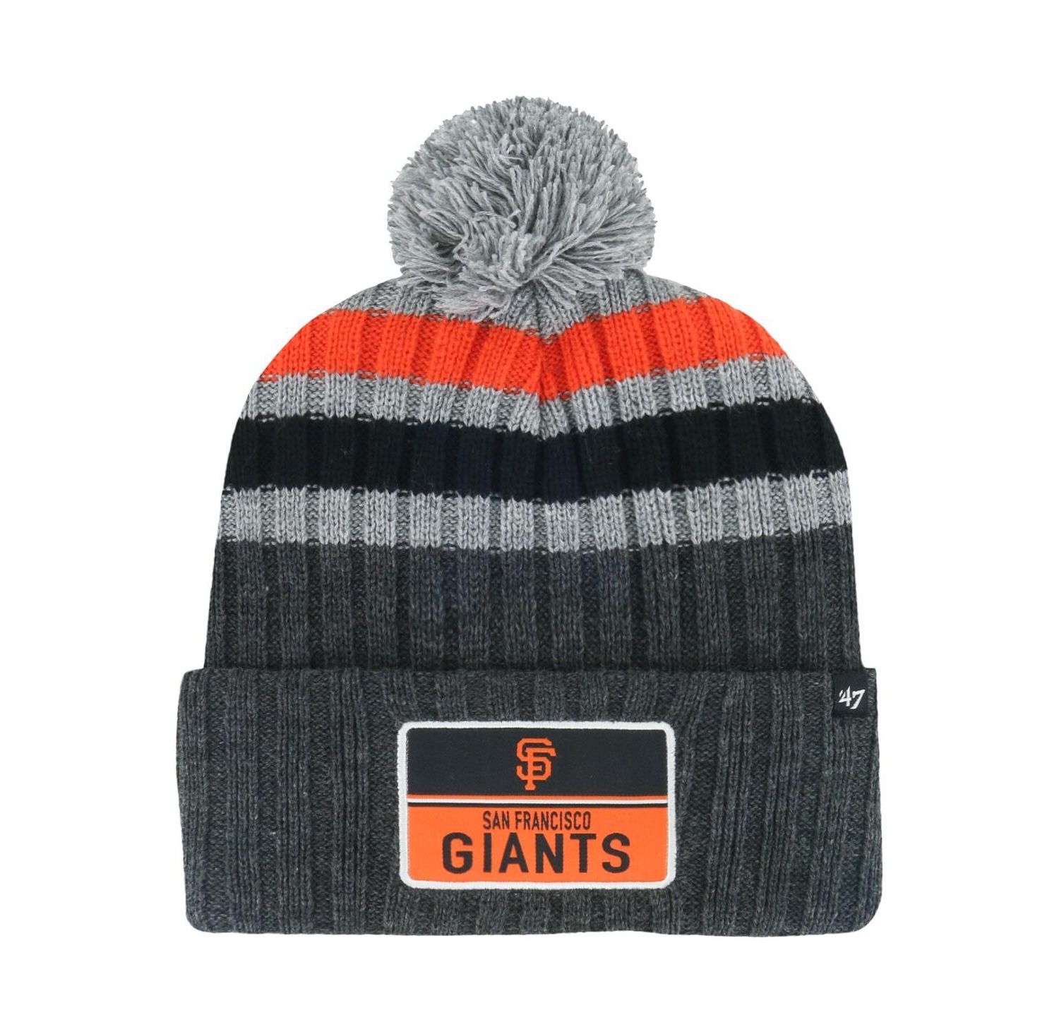 Men's Gray San Francisco Giants Stack Cuffed Knit Hat with Pom