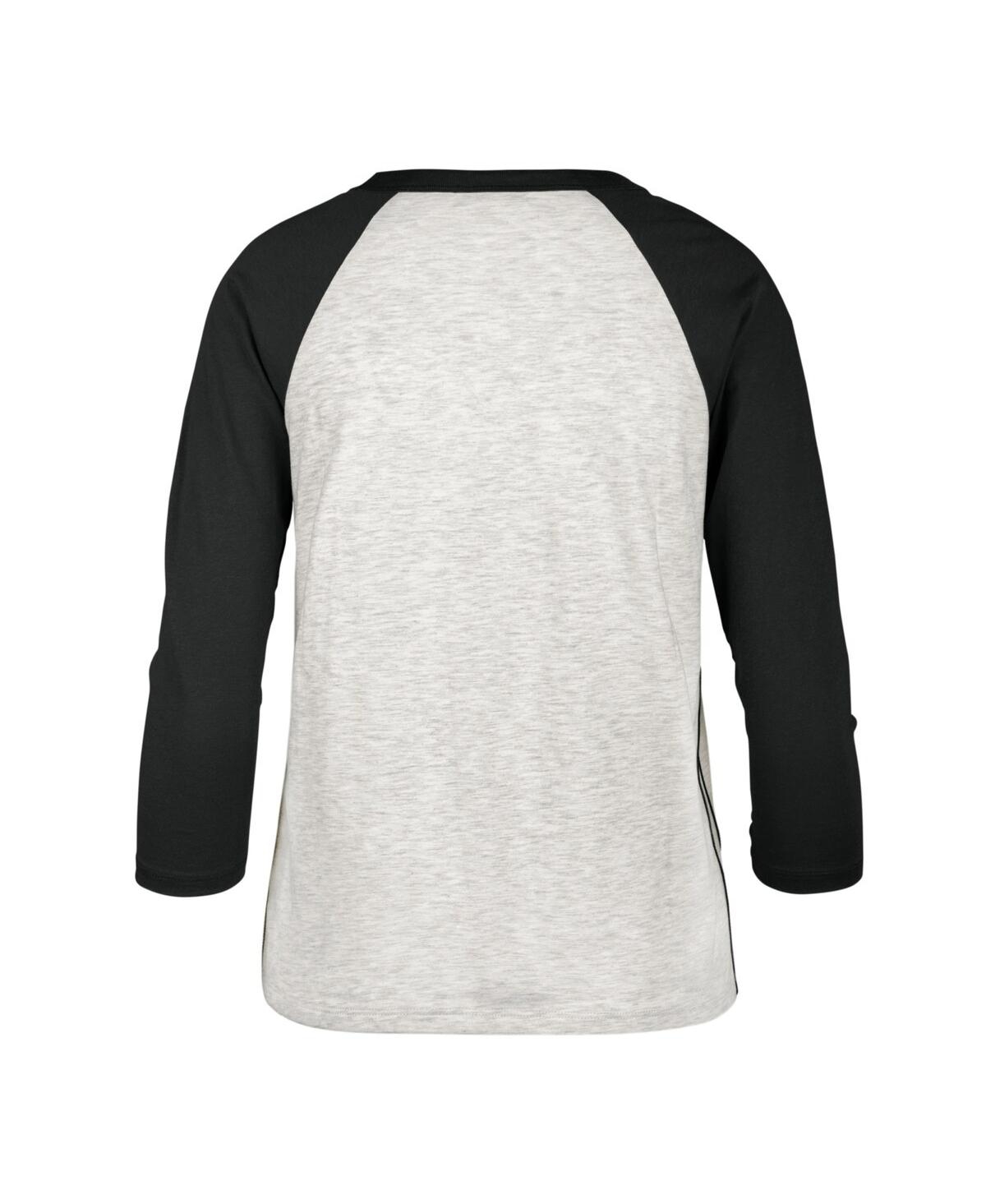 47 Brand Women's ' Gray Chicago White Distressed Sox City Connect Retro Daze Ava Raglan 3, 4-sleeve T In Gray