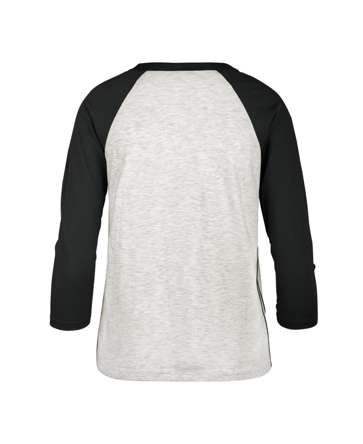 Shop 47 Brand Women's ' Gray Chicago White Distressed Sox City Connect Retro Daze Ava Raglan 3, 4-sleeve T