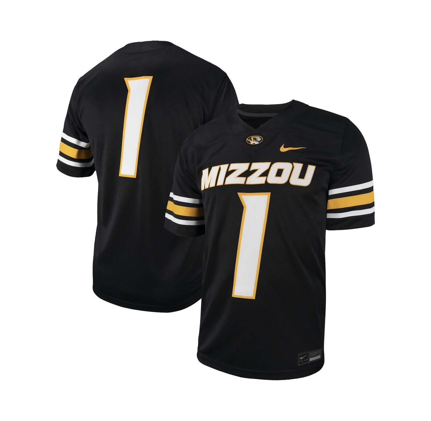 Men's #1 Black Missouri Tigers Untouchable Football Replica Jersey