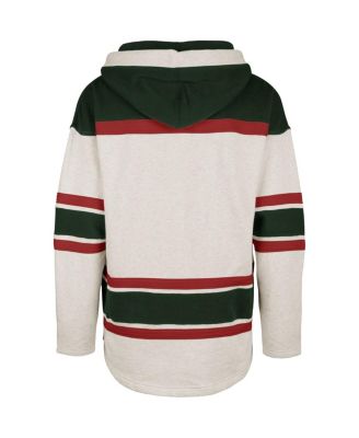 Men's Oatmeal Minnesota Wild Rockaway Lacer Pullover Hoodie