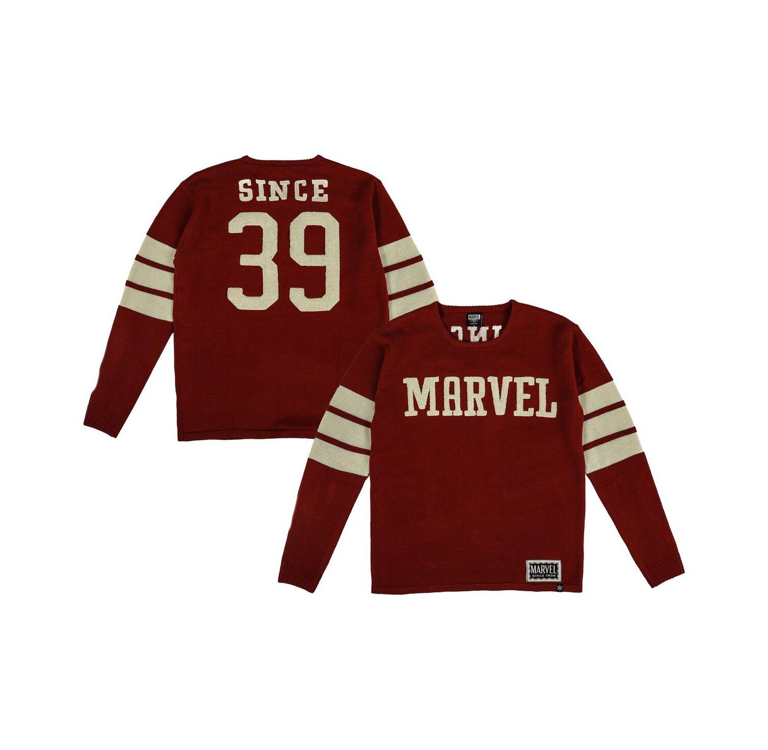 Men's Red Graphic Varsity Sweater