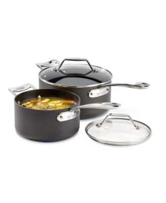 All-Clad Essentials Hard Anodized Nonstick Cookware Set, 2-piece Fry and  Sauce Pan with lid Set - Macy's