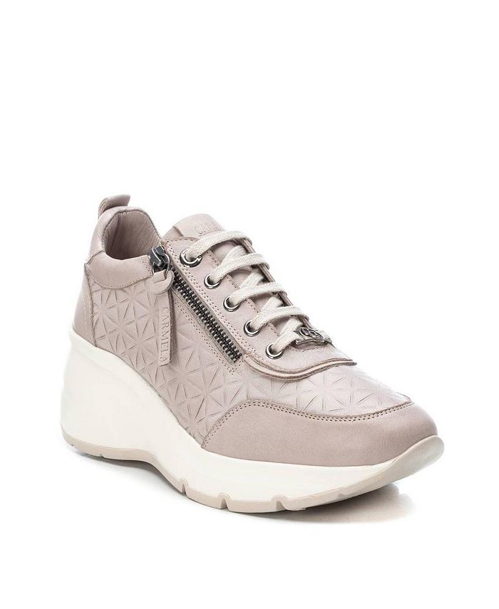 XTI Carmela Collection, Women's Casual Wedge Leather Sneakers By XTI ...