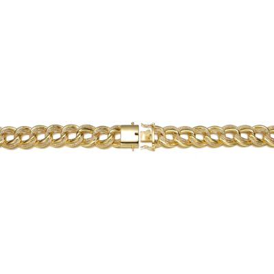14K Gold Plated Cubic Zirconia Heavy Chain Bracelet