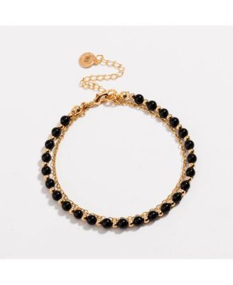 Black Beaded Friendship Bracelet for Women