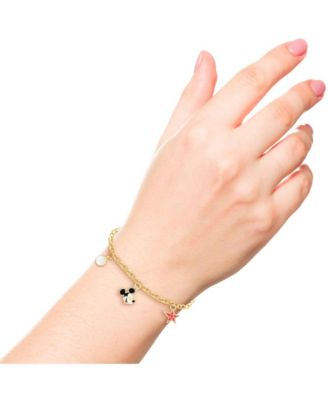 Mickey Mouse Charm Bracelet 6.5" + 1" - Official License Gold Plated 100th Anniversary Limited Edition Bracelet