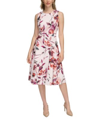 Calvin Klein Women s Printed A Line Midi Dress Macy s