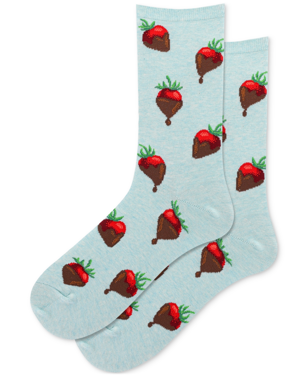 Women's Chocolate Covered Strawberries Crew Socks - Chocolate Covered Strawberries