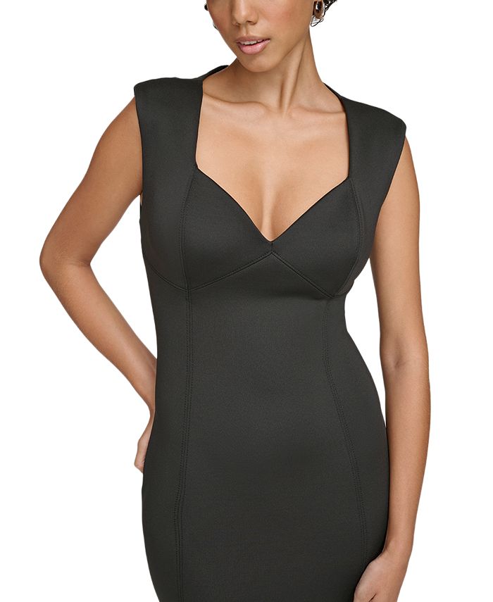 Calvin Klein Women's Diagonal Seam Sheath Dress Grey Size 14
