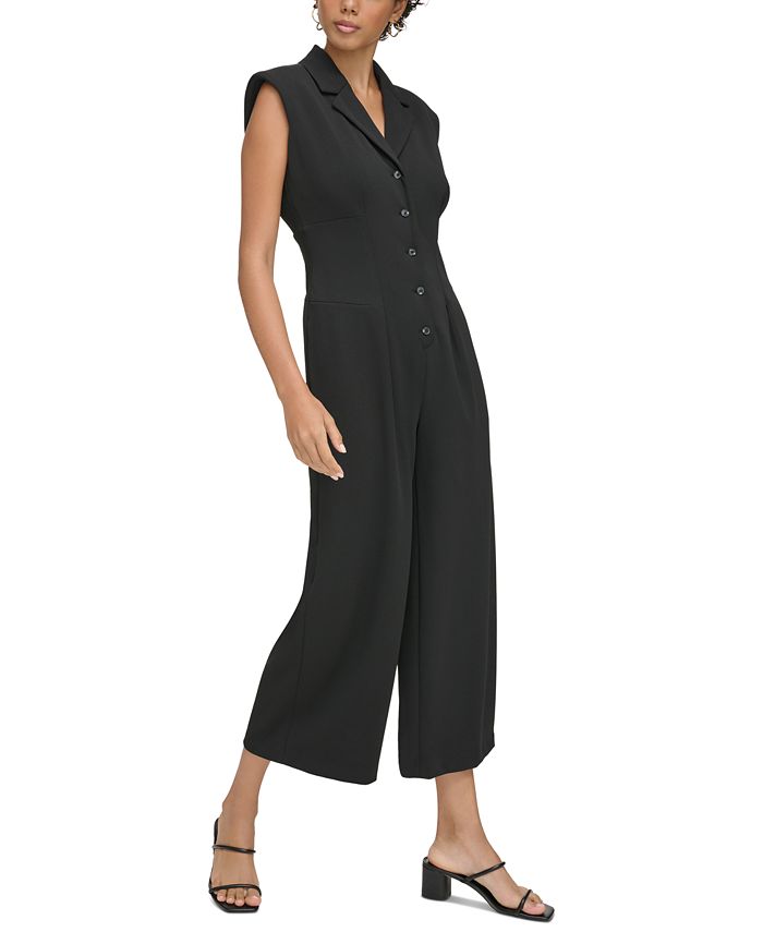 Calvin Klein Women's Button-Front Jumpsuit - Macy's
