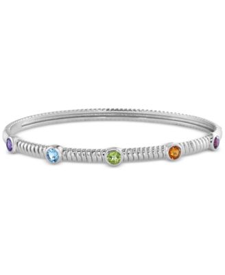 EFFY Collection - Multi-Gemstone Bezel Bangle Bracelet (1-5/8 ct. t.w.) in Sterling Silver