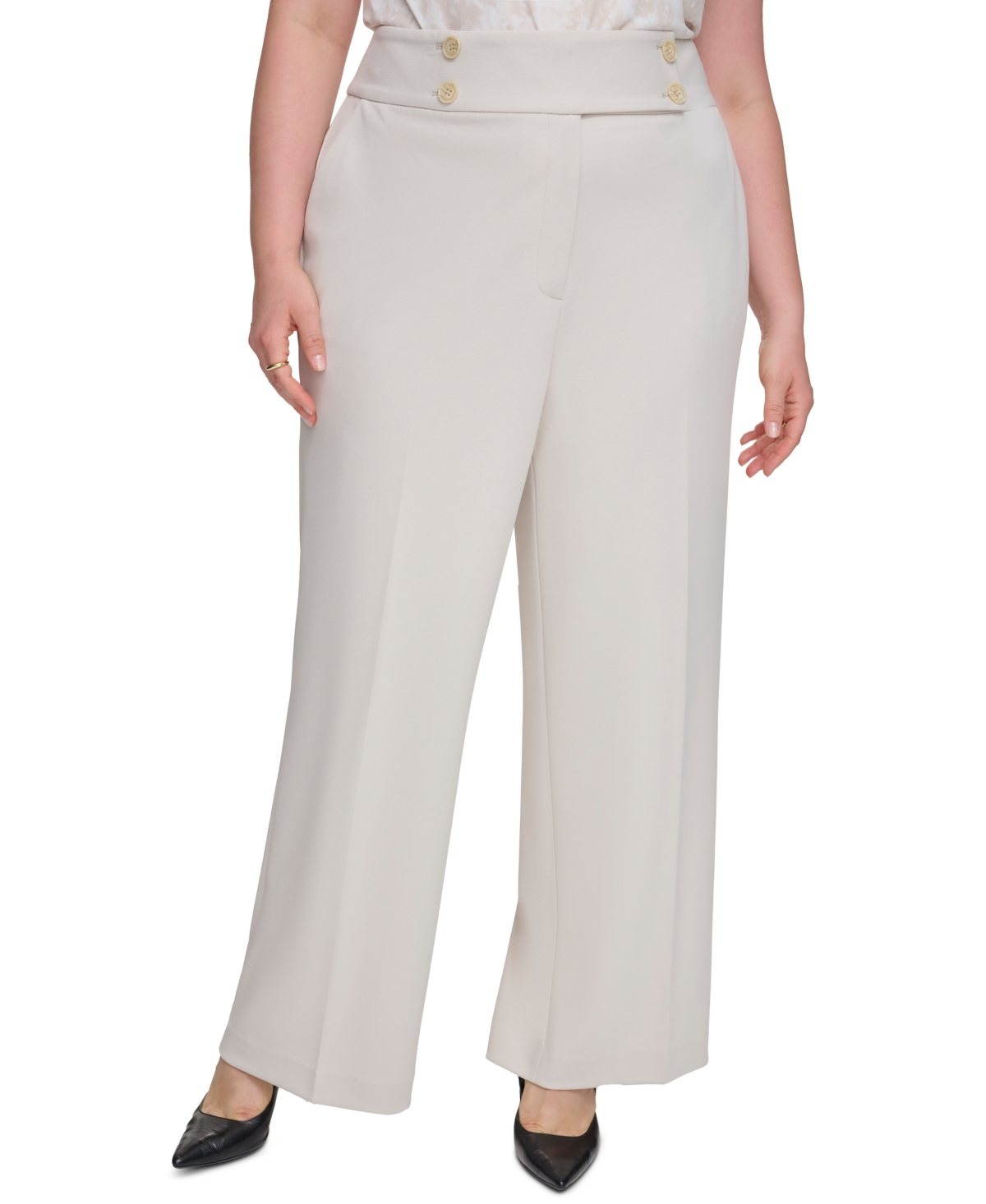Calvin Klein Jersey Tailored Track Pant In Stony Beige