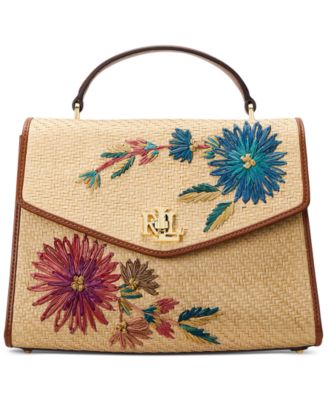 Lauren Ralph Lauren - Floral Straw Small Farrah Satchel