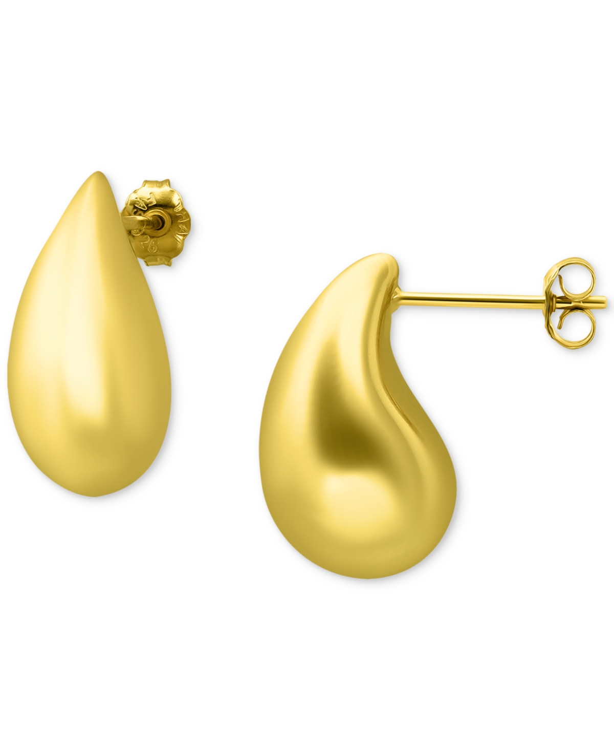 Shop Giani Bernini Polished Teardrop Stud Earrings, Created For Macy's In Gold Over Silver
