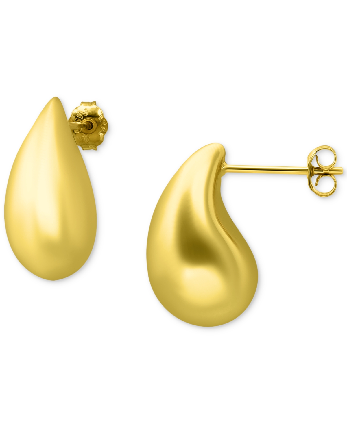 Giani Bernini Polished Teardrop Stud Earrings, Created For Macy's In Gold Over Silver