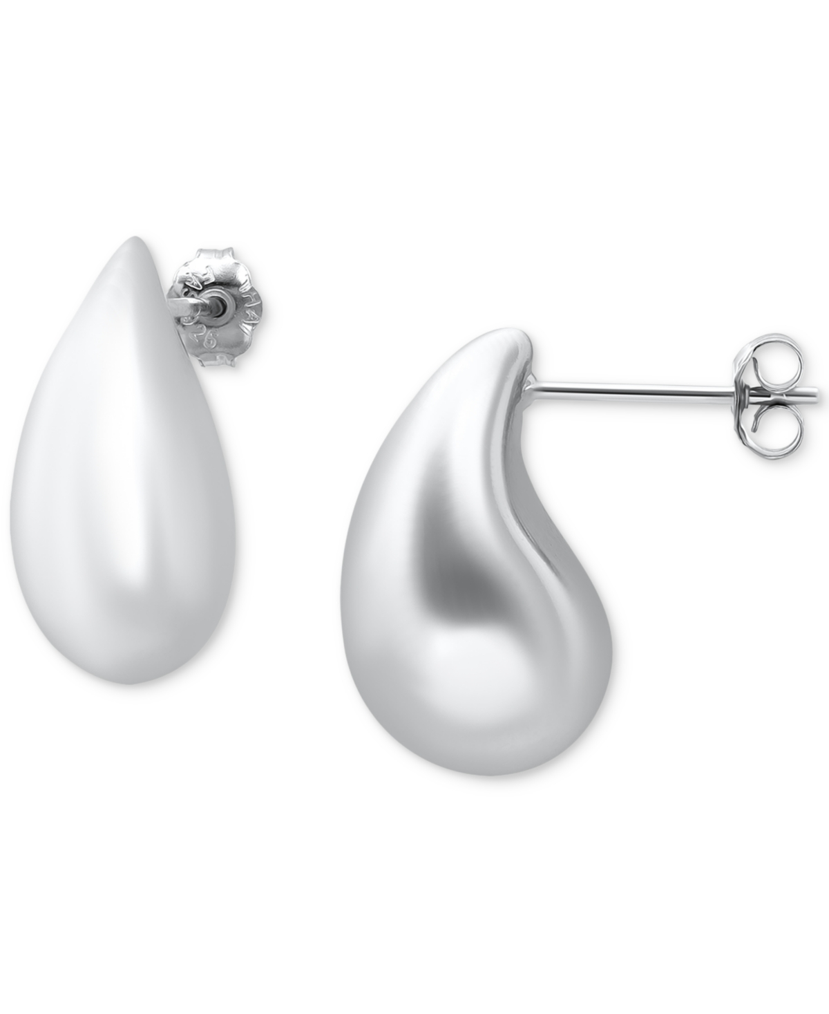 Shop Giani Bernini Polished Teardrop Stud Earrings, Created For Macy's In Silver