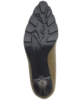 Madelyn Slip On Pointed Toe Lug Sole Pumps