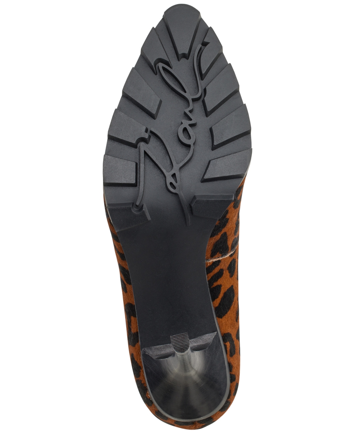 Shop Karl Lagerfeld Madelyn Slip On Pointed Toe Lug Sole Pumps In Leo:leopard