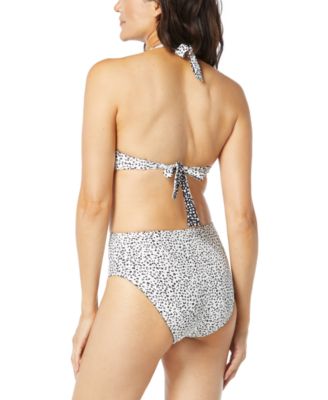 Shop Coco Reef Womens Verso Twist Front Reverisble Bra Sized Bikini Top High Waist Reversible Bikini Bottoms In Black