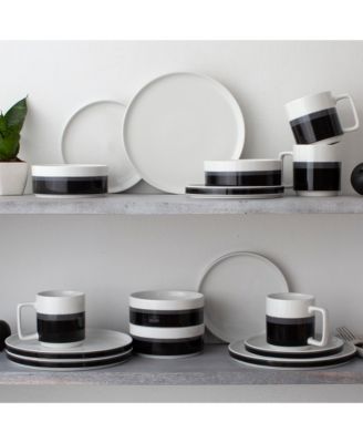 Colorstax Stripe 16-Piece Dinnerware Set, Service for 4