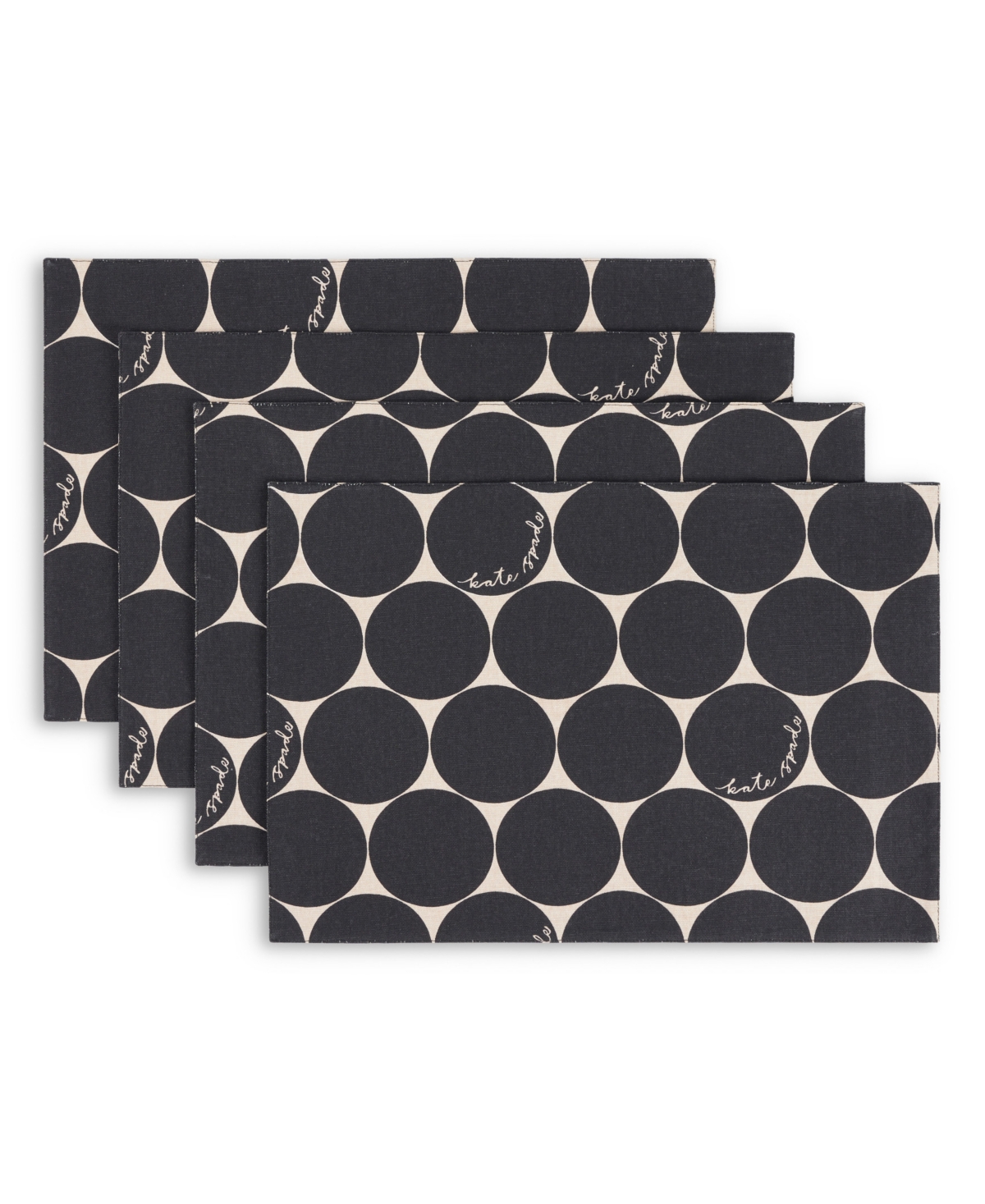 kate spade new york Joy Dot Reversible Placemats 4 Pack Set,